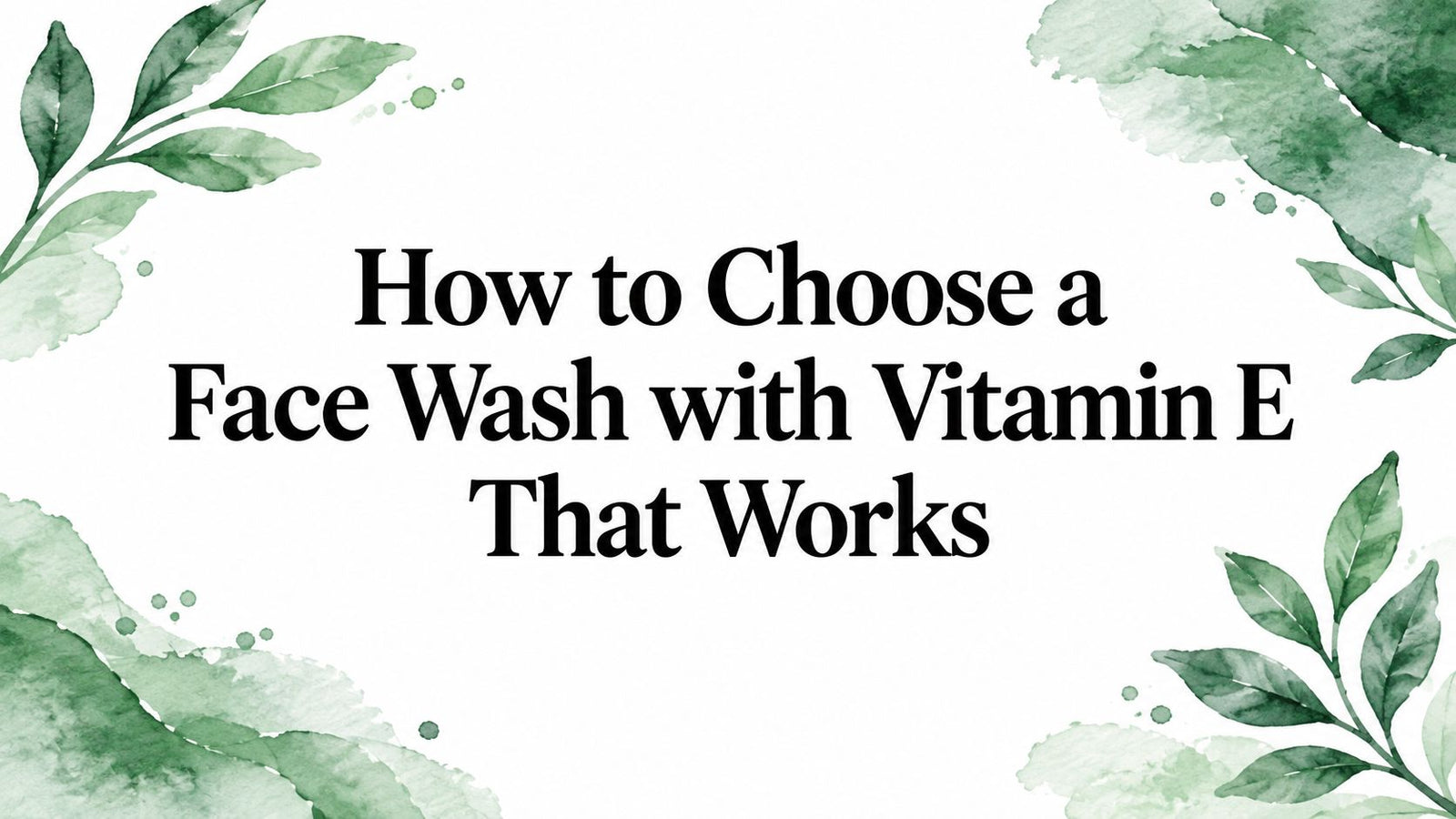 How to Choose a Face Wash with Vitamin E That Works
