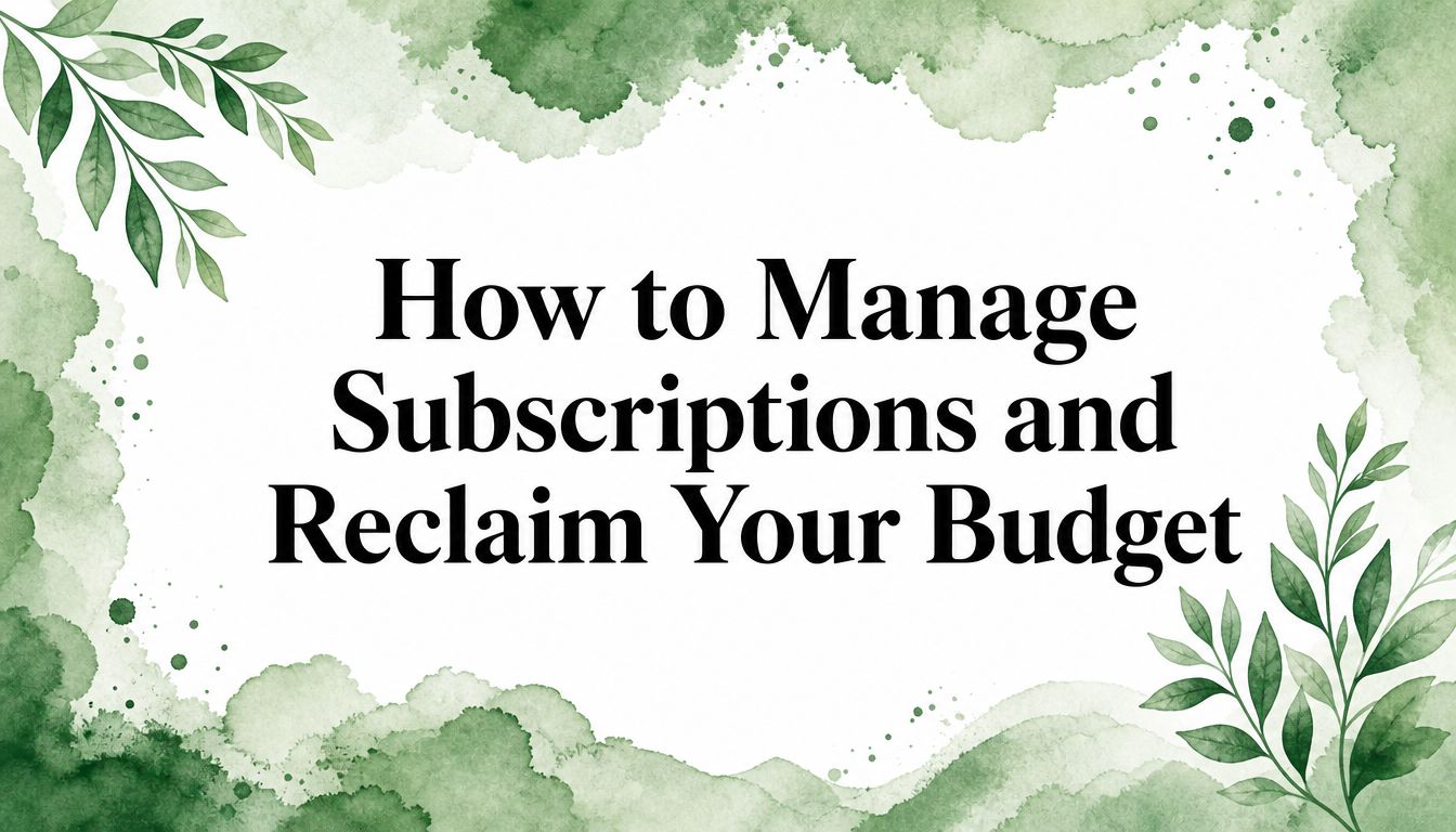 How to Manage Subscriptions and Reclaim Your Budget