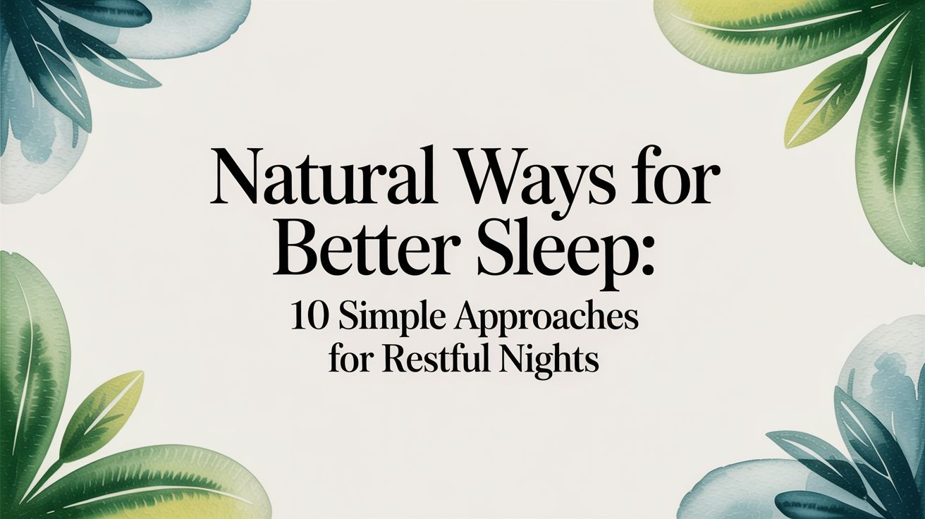 Natural Ways for Better Sleep: 10 Simple Approaches for Restful Nights