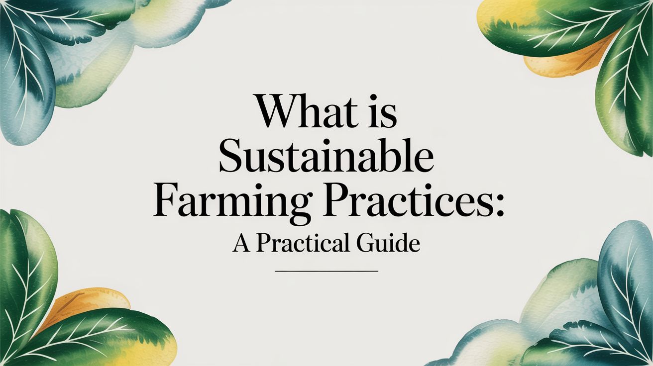 What is sustainable farming practices: A practical guide