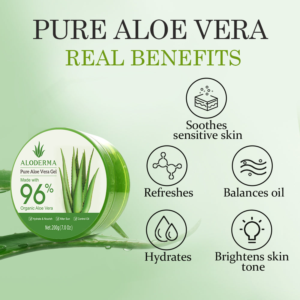 aloe vera plant gel benefits ALODERMA Pure Aloe Vera Gel - 200g
