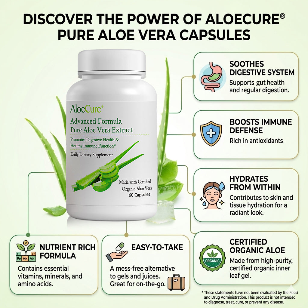 Capsules d'aloès de formule avancée AloeCure