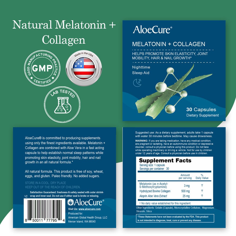 Melatonin + Collagen Sleep Support - AloeCure
