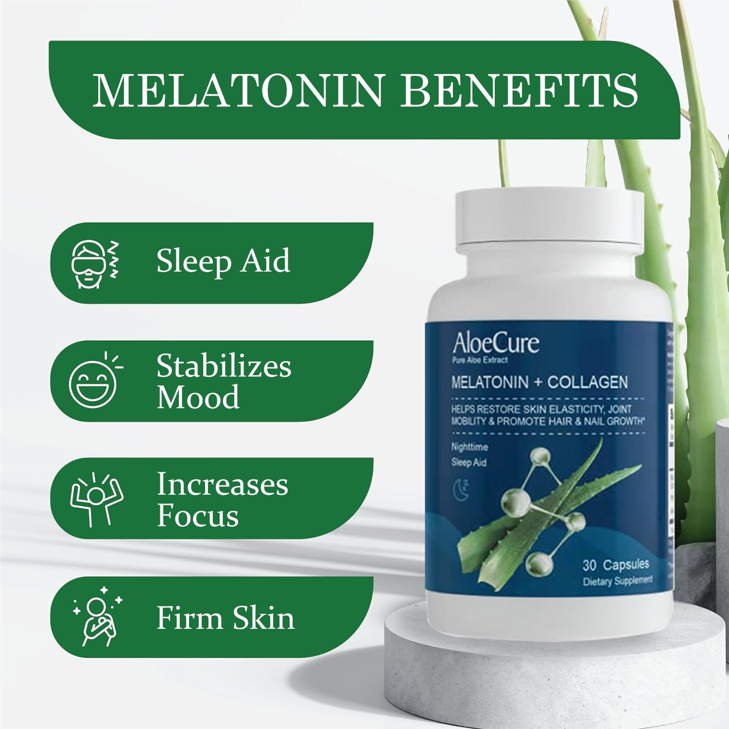 Melatonin + Collagen Sleep Support - AloeCure