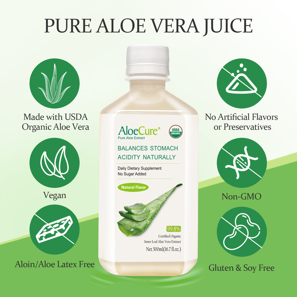 Arôme naturel de jus d&#39;aloe vera pur - Certifié biologique par l&#39;USDA