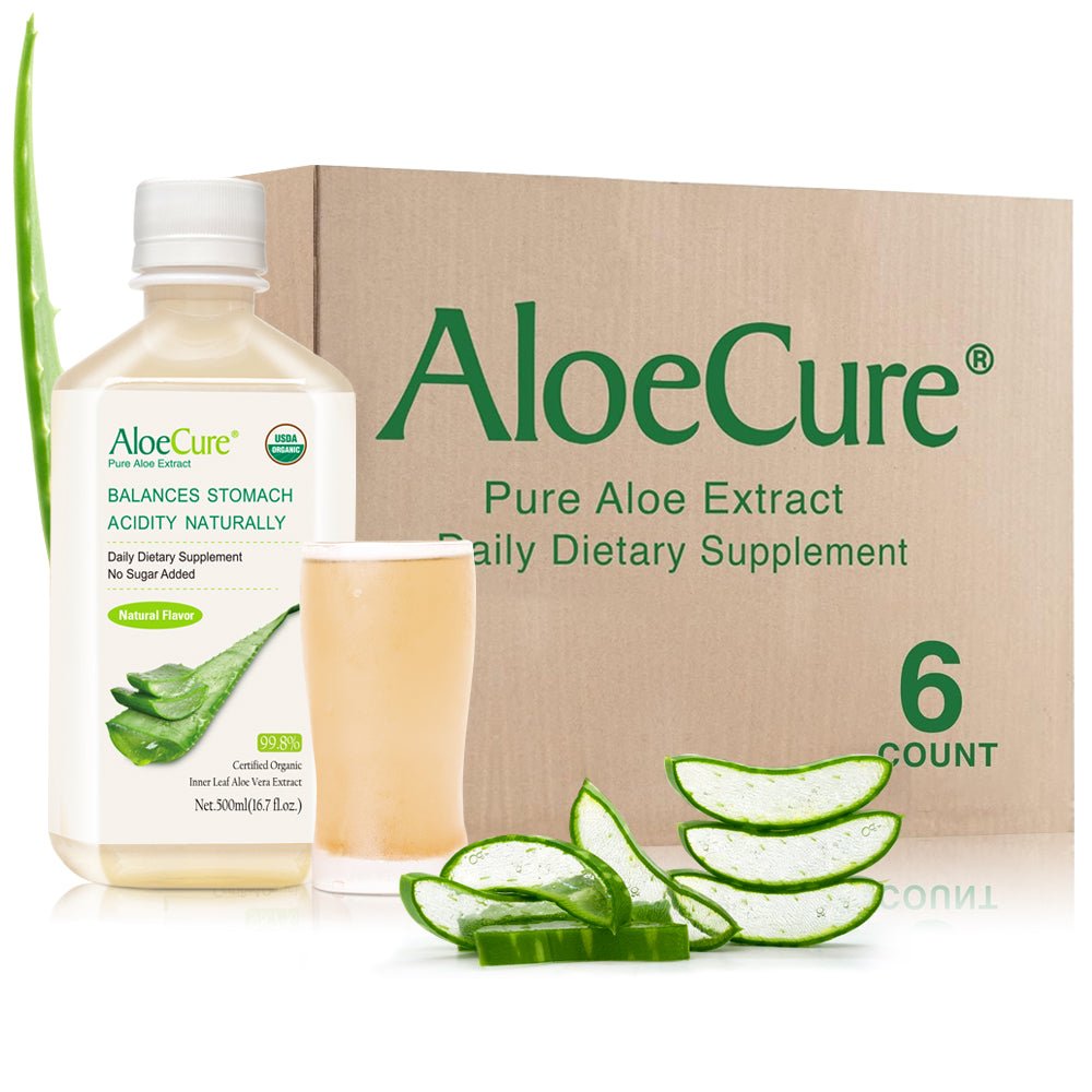 Pure Aloe Vera Juice Natural Flavor - USDA Certified Organic - AloeCure