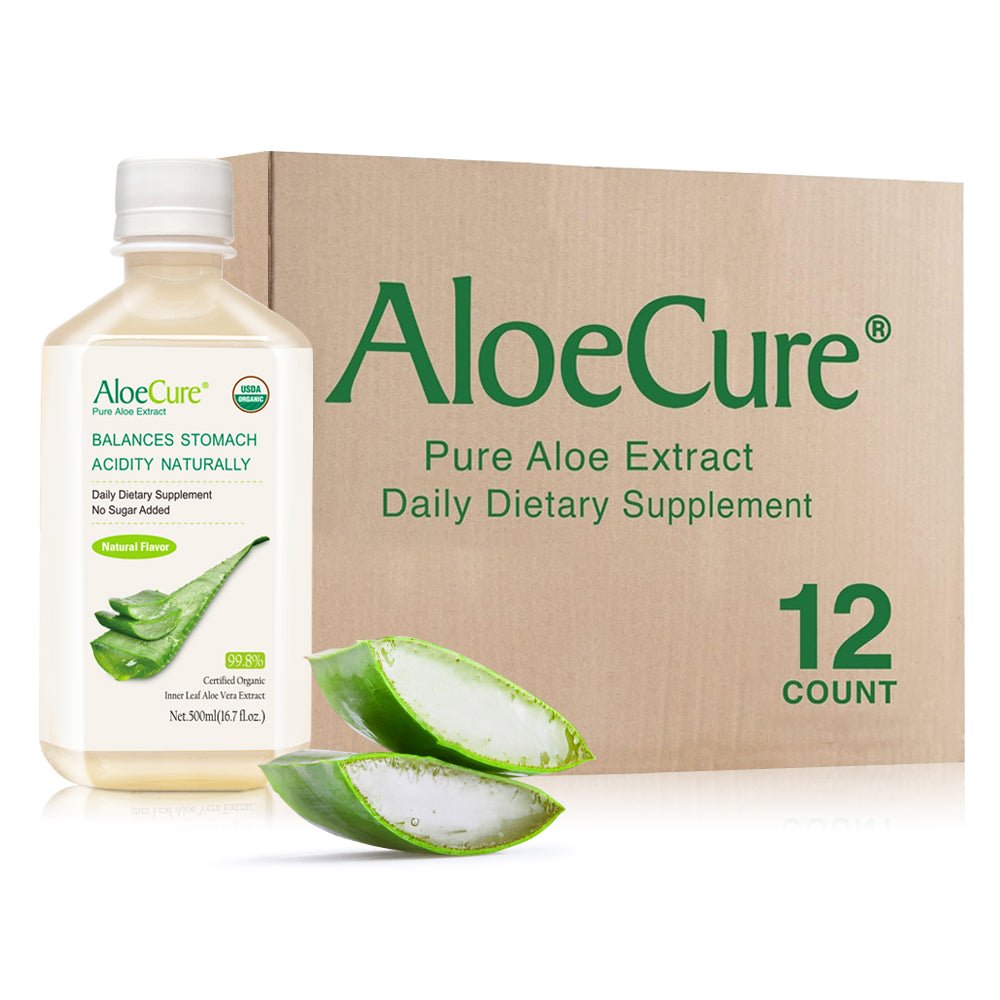 Pure Aloe Vera Juice Natural Flavor - USDA Certified Organic - AloeCure